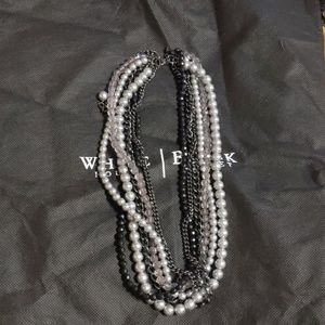 White House Black Market Multi-Strand Pearl and Black Necklace